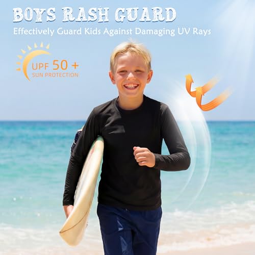 Image of American Trends Rash Guard Girls Swim Shirt Long Sleeve UPF 50+ 5-16T | UV Protection Girls Sun Shirt Lightweight Quick Dry for Kids Teens