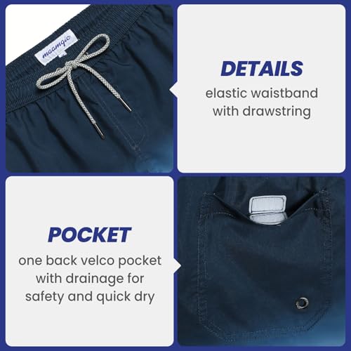 Image of maamgic Mens Slim Fit Swim Shorts Swim Trunks 7 inch Quick Dry Mens Bathing Suits with Mesh Lining
