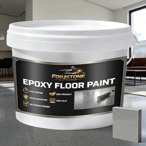 Epoxy Colored Sand Floor Paint Self Leveling for Concrete Kit High-Gloss Wear-Resistant & Non-Slip Marble Effect Finish for Garage Waterproof Indoor and Outdoor Suitable (2 kg)