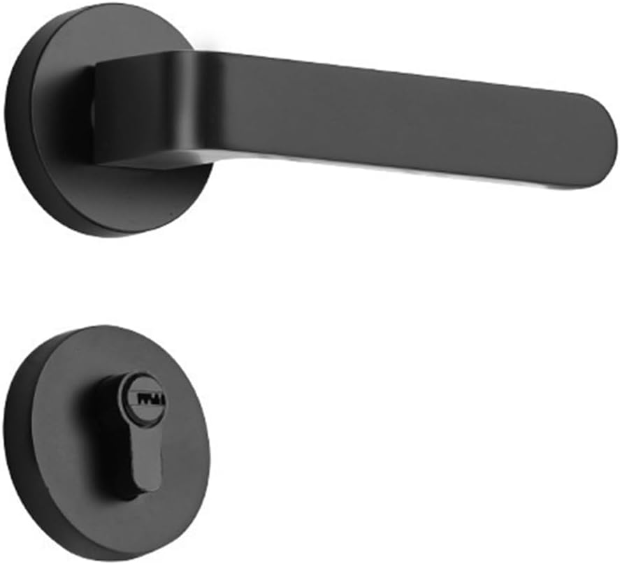 Black Split Lock Zinc Alloy Indoor Mechanical Door Handle Magnetic 1Pcs(Type A Elegant Black)