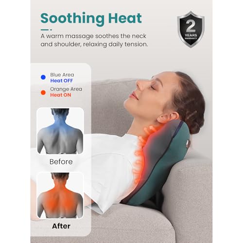 Image of BOB AND BRAD Back Massager with Heat FSA Eligible /HSA Eligible, EZBack Corded Back Massager for Pain Relief Deep Tissue, Shiatsu Back and Neck Massage Pillow, Soothing Full-Body Relief for Women Men