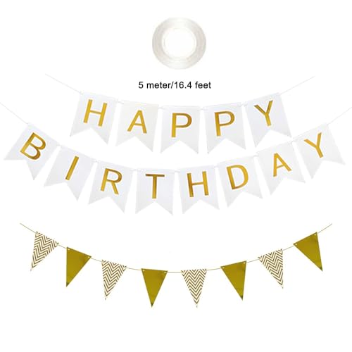 Geburtstagsdeko Grün Gold, Geburtstag Party Deko Avocado Grüne Gold Luftballons, Happy Birthday Banner, Pompons 18-60.Geburtstag Party Dekoration