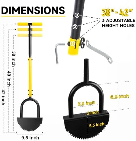 BlumeTrec Manual Edger Lawn Tool with 38"-42" Adjustable Length, Saw-Tooth Border Edger with Wide Footplate Manganese Steel Blade, Garden Edging Tool for Flower Beds, Landscaping, Sidewalks, Yard - 1