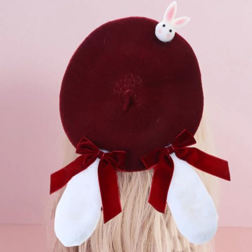 Japanese Girls Woman Winter Hat Winter Autumn Windproof Painter Hat with Bowknot for Shopping3