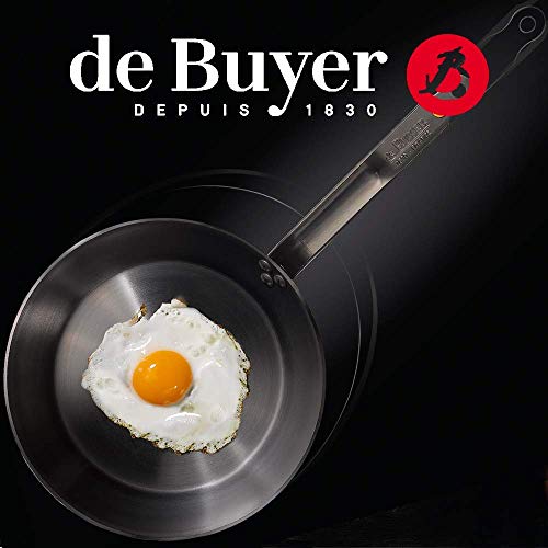 Foto von DE BUYER 5610.28 Mineral B Element Bratpfanne, Eisenstahl Plus Handschutz Griffschutz Spar-Set (28 cm)