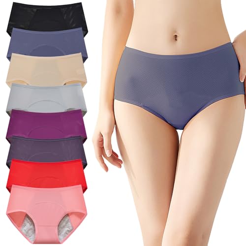 CJSGY Everdries Panties for Women Over 60, Incontinence Underwear for Women, Incontinence Protective Briefs, Plus Size, 8Pcs,Multi Colored,5XL
