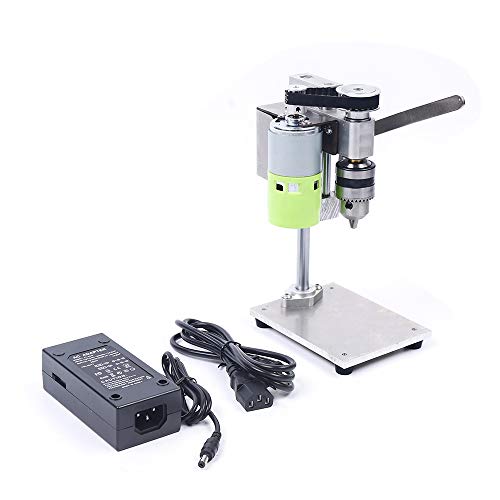 Mini Drill Press Bench 2-Speed Mini Electric Bench Drill Press Stand Compact Portable Drill Press Workbench Metal Drilling Repair Tool Expanding Drilling Machine DIY Furniture Tool 110V