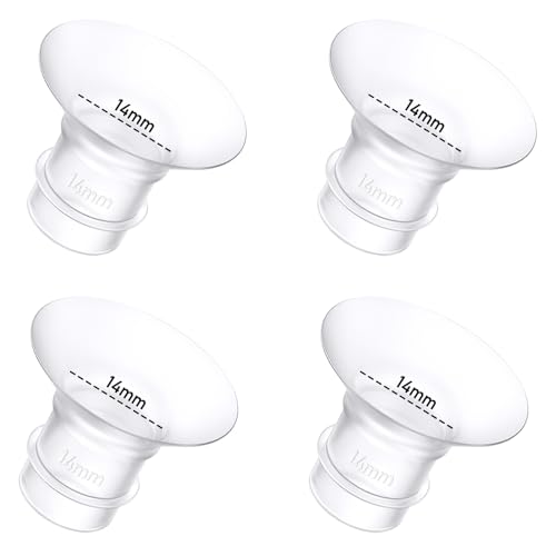 4Pcs Breast Pump Flange Insert 14mm Compatible with Momcozy/Spectra/Medela/eufy/Elvie/Lansinoh/Paruu P10 Breast Pump, Fit for Momcozy M5/M9/M6/V2 Pro/V2 pro/S12 Pro/eufy E10 S1 S1 Pro, 24mm Flange
