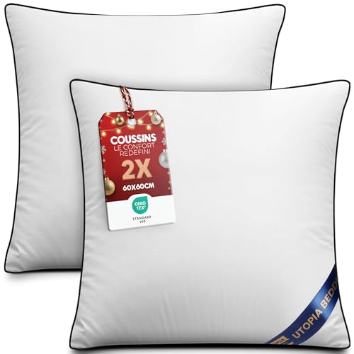 Utopia Bedding Coussin 60x60 cm Lot de 2, Coussins de