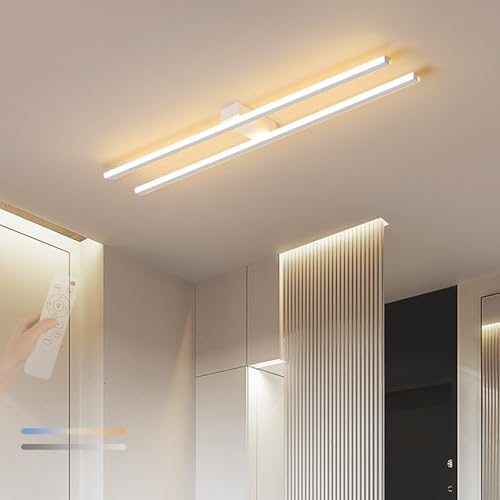 Plafonnier LED moderne dimmable 58cm blanc avec télécommande