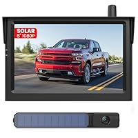 5“ Solar Rückfahrkamera Kabellos Set, 3 Min DIY Installation, HD1080P Monitor Unterstützt 2 Channels, IP69K Wasserdicht für Auto, SUV, Van, Wohnmobil Foxpark