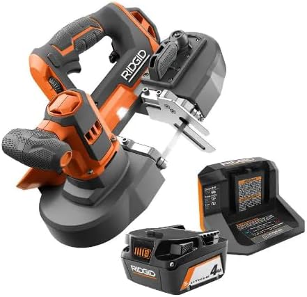 RIDGID R8604KN 18V Cordless Compact Band Saw Kit with (1) 4.0 Ah Battery and Charger