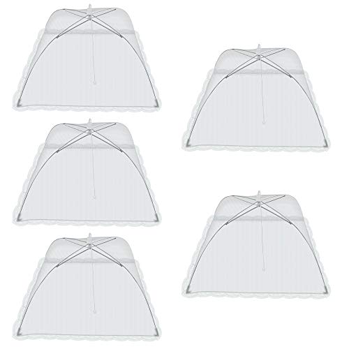 Maxway (5 Pack) Pop-Up Foldable Mesh Screen Umbrella Shaped Food Cover Tents