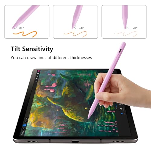 Stylet iPad ecran tactile resout le manque de precision des doigts violet - 3