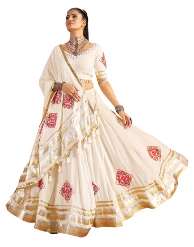 Ready to wear Flared Lehenga Choli Set for Navratri/Diwali/Events with Stitched Blouse for Women