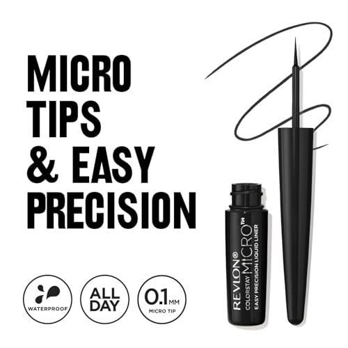 Image of REVLON Colorstay Micro Easyprecision Liquid Liner, 24HRS, Waterproof, Smudge-proof, Extreme Precision longwear liquid that is easy to use and easy to remove, Blackout (301) (Pack of 2)
