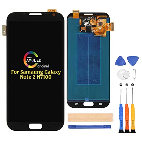 Compatible with Samsung Galaxy Note 2 LCD Screen Replacement,for Samsung Galaxy Note 2 2012 N710 N7100 Display LCD Panel Repair Parts Kit,with Tools (Black)