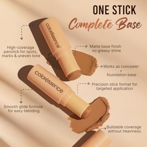 Image of Coloressence Panstick Concealer Foundation Makeup Stick, Toffee Warm, 10gm | Full Coverage | Long Lasting | For All Indian Skin Types | Lightweight