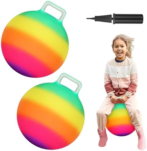 Poen 2 Pcs Bouncing Ball with Handle, Hopper Jumping Hopping Ball...