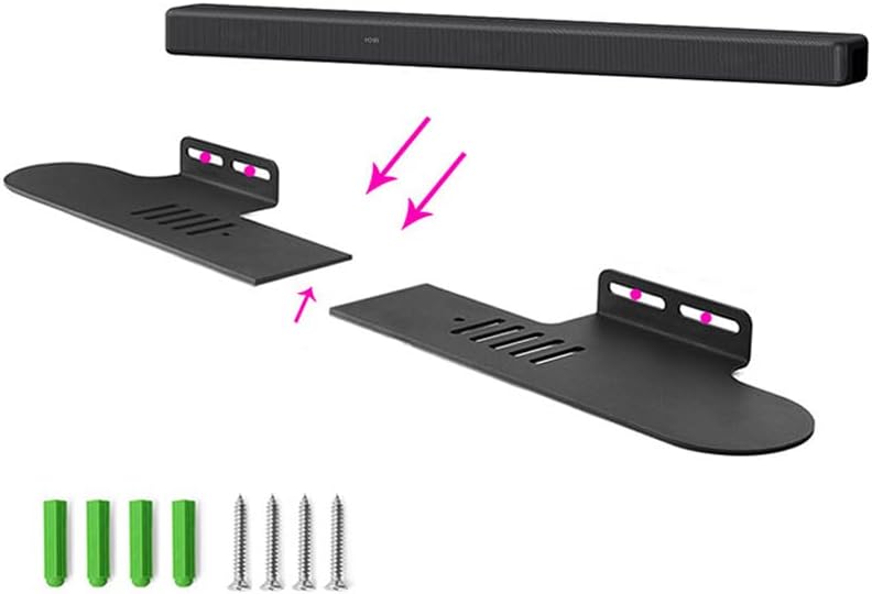 Compatible with Bowers & Wilkins Formation Bar Holder Wall Mount Bowers & Wilkins Formation Bar Stand Accessories with Integrated Cable Management, Smart Home Speaker Accessories Rack (Black) 1 Piece image 4