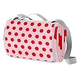 Anmarco Picknickdecke mit roten Punkten, wasserdicht, faltbar, für Strand, Camping, Wandern