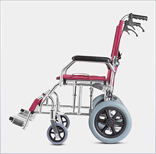 Silla de Ruedas Plegable Ligera para conducción, Silla de Ruedas Ultraligera y portátil para Viajes, Silla de Ruedas Manual Plegable y Ligera para Personas Mayores y discapacitadas
