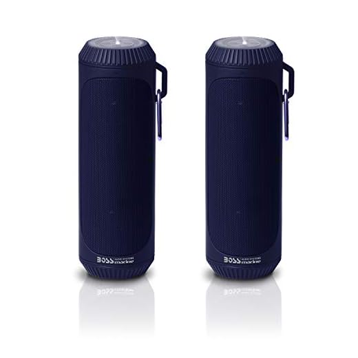 BOSS Audio Systems BOLTBLU Portable Bluetooth Speakers - Blue, 1.5 Inch Speakers, 12 Hours of Play Time, Built-in Emergency Flashlight, Sold in Pairs for Stereo Sound