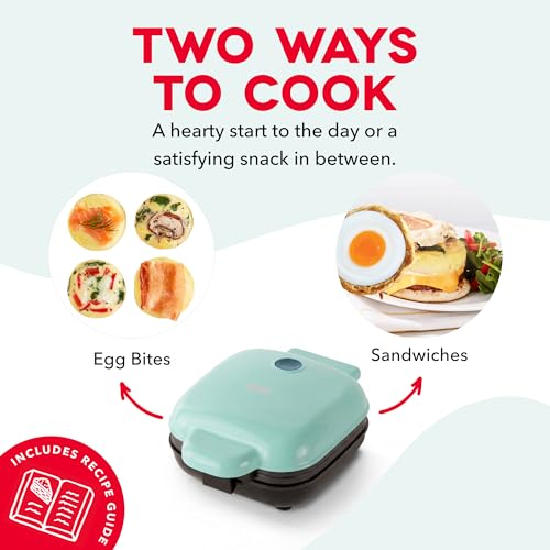 Dash Deluxe Egg Bite Maker - Electric Egg Bite Maker for Healthy Protein Snacks - Quick Cleanup, Space-Saving Design & Non-Slip Feet - 4 Servings, Aqua by DASH - Image 6