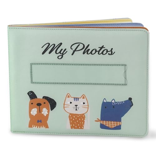 Image of Fanna Baby's My First Photo Album with Cat and Dog Patterns, Soft Cloth Photo Album with Color Pages for 10 Pictures (4x6 inches)