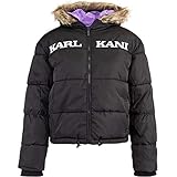kani sport jacket Seitentaschen mit Druckknopf Karl Kani Retro Puffer Woman Jacket Jacke (L, Black)