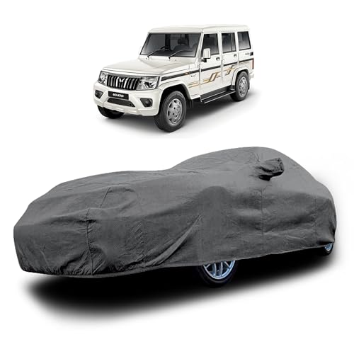 Image of Heavy-Duty Car Cover for Compatible with Mahindra Bolero (2000 to 2025 All Models) Deluxe Car Protection Cover - Waterproof & UV-Resistant All-Season Exterior Protection