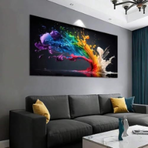 Affiche murale colorée pigments éclaboussés 40x80 cm sans cadre pour salon