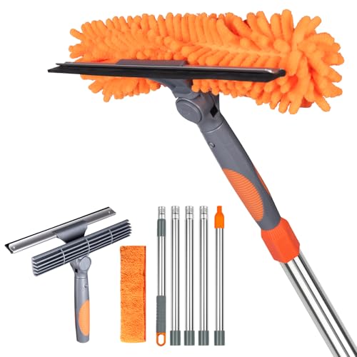 Image of BITOPE 90 inch Squeegee for Window Cleaning Cleaner Tool with Extension Pole 2 in 1 Rotatable Window Wash Tool for Home Shower Glass Car Windshield Outdoor Solar Panel