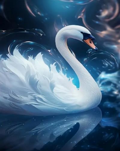 DIY Diamant Painting Cygne 40x50cm pour une décoration murale de salon zen