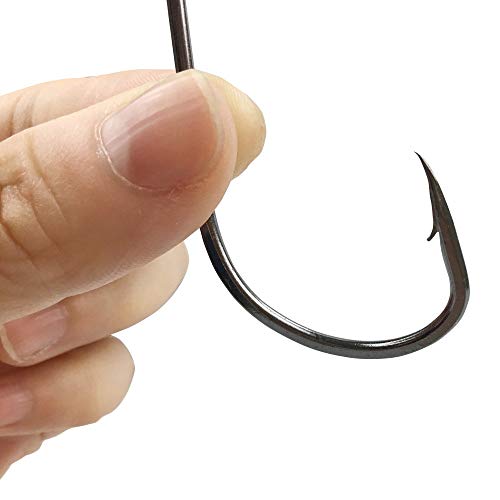 Persei 150Pcs/Lot Octopus Fishing Hook 8299 Hc-72A High-Carbon Steel Fishhook Saltwater Bass Black Offset Octopus Beak Bait Size 8#-8/0# (6#-150Pcs) #TOP1
