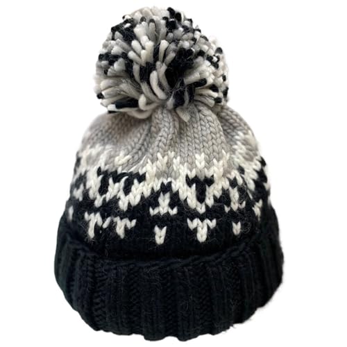 Bonnet d'hiver en maille avec broderie mignonne pour femme gardant la tête au chaud
