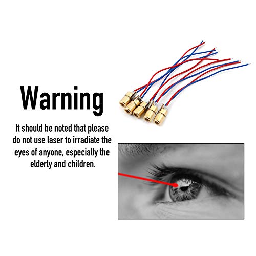 Yetaida 5v Laser Diode,650nm 5mw Red Dot Diode Laser Head,Red Laser Diode Suitable For Toy Laser Gun, Funny Cat Playing Pen, Meeting Laser Pointer, Measuring Instrument etc