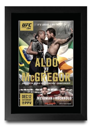 Image of HWC Trading UFC 194 Gifts Printed Signed Autograph Picture for UFC Memorabilia Fans (ID-004126) - A4 Framed Print