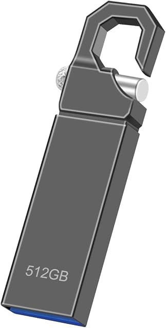 USB Flash Drive Thumb Drive 512GB Memory Stick High Speed USB Stick Waterproof Memory Sticks USB Pen Drive Data Storage with Keychain for Computer, Tablet, Car, TV(512GB)