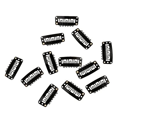 Gulshan U Shape Snap Clip For Hair Extension Weft Wigs 32Mm- Black - 12Pcs