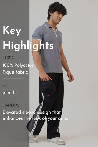 Image of FUAARK Men Stride Slim Fit Polo Tshirt in Premium Pique Fabric