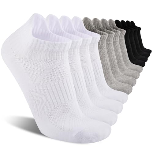 COOVAN Mens Socks 6 Pairs Cotton Ankle Breathable Casual Thin Socks Athletic Ankle Anti-Blister Sports Running Socks
