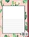 Story Journal Composition Notebook Draw & Write Half College Ruled Lines Half Blank Space: Combined Note and Sketch Workbook Top & Bottom (Soft Pastel Pink Color Cactus Cover)