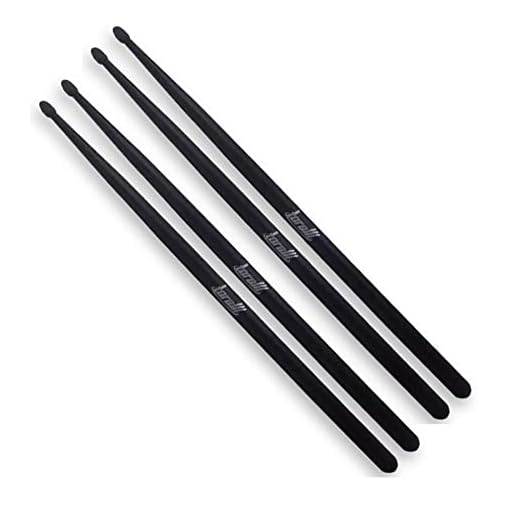 Kit Batera 2 Pares Baquetas Fibra Torelli TQ 020 Preta