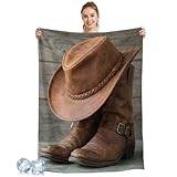 Cooling Blanket for Hot Sleepers, Western Cowboy Boots...