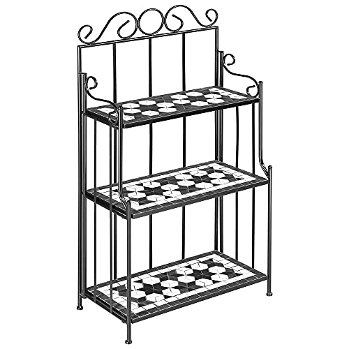 Deuba® Blumenregal Mosaik 3 Ebenen 115 x 58 x 30cm Indoor Outdoor Garten...