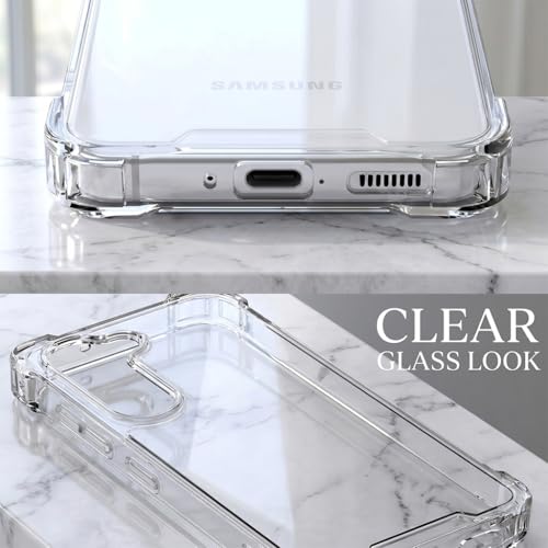 Image of Fashionury Clear Back Cover Case for Samsung Galaxy S26 5G | Anti-Yellow Acrylic Hard Back + Soft TPU Bumper | Shockproof 360 Protection | Slim Transparent Bumper Case (Clear)