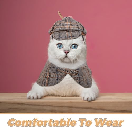 Disfraz de Gato Detective Bata Cómoda para Mascotas que Odian la Ropa 4