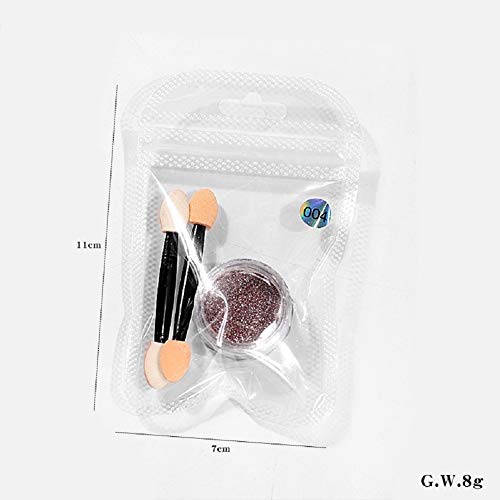 Nagelpulver Set, KARLOR Nagelpuder glitzer, 6 Boxen Diamantpulver Golden Light Mix Größe Nail Art Glitter Puder… – Bild 8