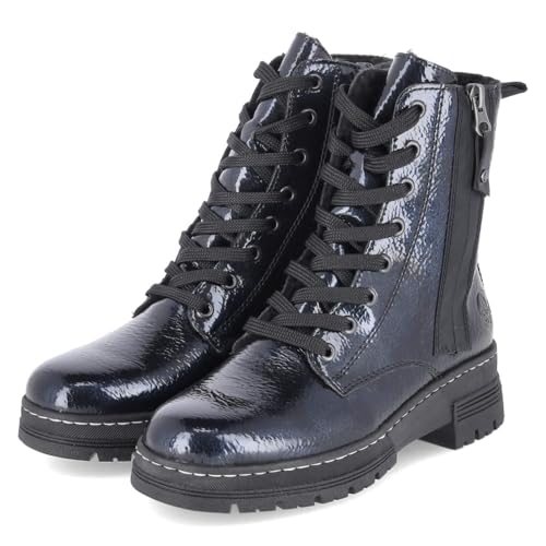 Rieker 73821-14 Schnürstiefel Synthetik Damen in blau - Gr. 38